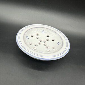 Vintage Dieulefit France PHP Art Pottery Soap Dish Purple Cottagecore 2 Pieces